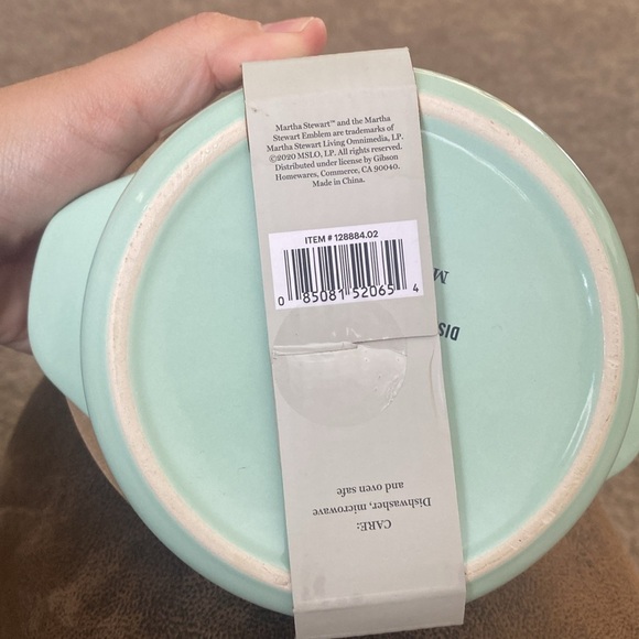 Martha Stewart Stoneware Round Mini Casserole with Lid in Mint - Picture 8 of 9